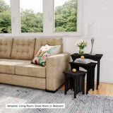 Nesting Tables-Set of 3, Traditional with Mission Style Legs for Living Room Coffee Tables or Nightstands-Home Accent Furniture by Lavish Home (Black) Lavish Home