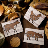 Jetec 3 Pieces Farmhouse Kitchen Signs Cow Rooster and Pig Decors 7.9 x 5.9 Inch Rustic Wooden Signs Country Wall Decorations for Kitchen Wall Decor and Home Decor (Cute Style) Jetec
