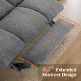 MCombo Power Lift Recliner Chair with Extended Footrest for Elderly People, Fabric 7287 (Dark Gray, Medium-Regular) MCombo