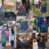 VersaCart Transit -The Original Patented Folding Shopping and Utility Cart, Water-Resistant Heavy-Duty Canvas with Cover, Double Front Swivel Wheels, Compact, Transport Up to 120 Pounds, Blue Versacart
