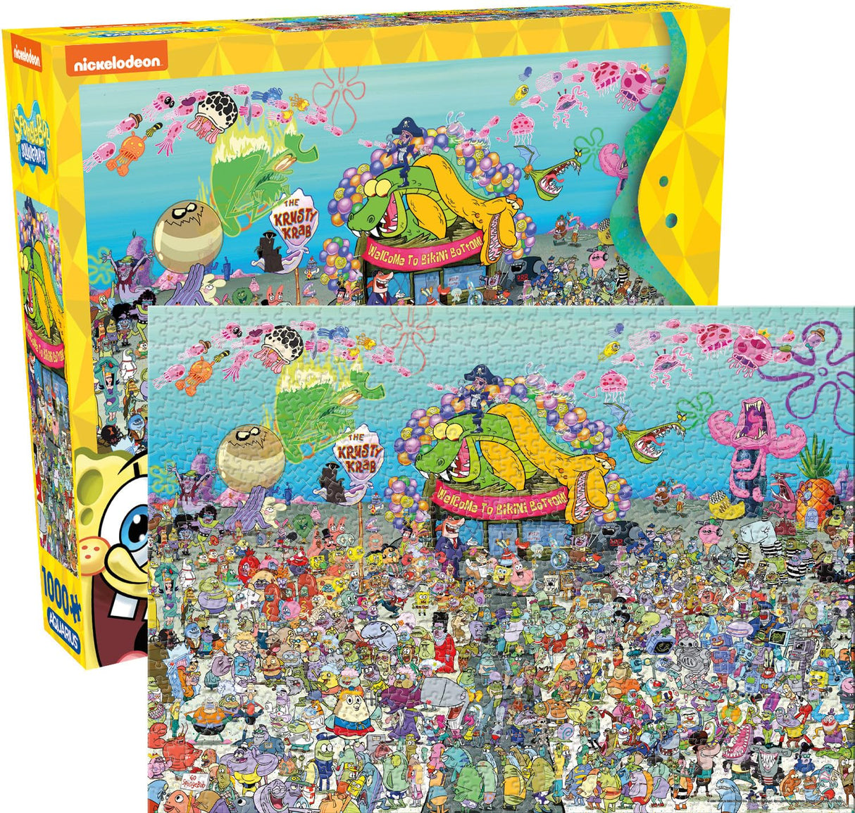 AQUARIUS Spongebob Squarepants 25th Anniversary 1000pc Puzzle (1000 Piece Jigsaw Puzzle) - Officially Licensed Spongebob Merchandise & Collectibles -22x28 in - Amazon Exclusive AQUARIUS