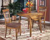 Signature Design by Ashley Berringer Dining Room Round Drop Leaf Table, Rustic Brown Signature Design by Ashley