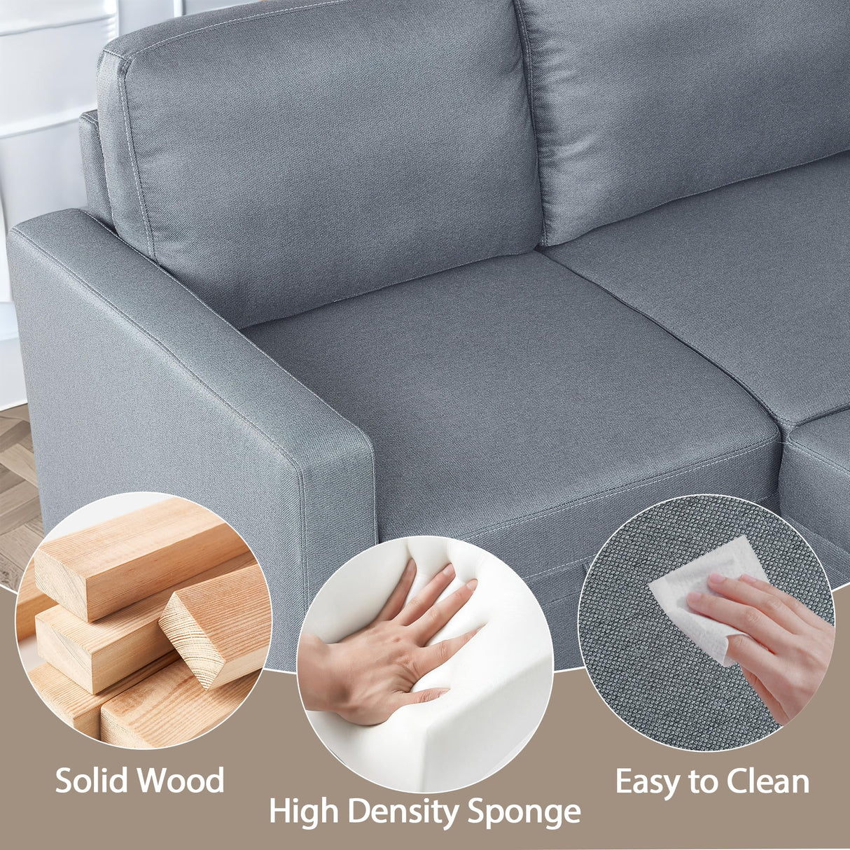 Trygoal 81 Inch Pull Out Sleeper Sofa, Sectional Couches for Living Room, 5-Seater Pull Out Couch with Storage, Convertible Sofa Bed for Small Space, Guest Room, Apartment, Gray Trygoal