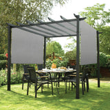 Patio Paradise 8' x 16' Pergola Canopy Replacement Cover Shade Cloth with Grommets Weighted Rods Outdoor Sun Shade Screen UV Block for Gazebo Backyard Deck Porch Balcony, Light Gray Patio