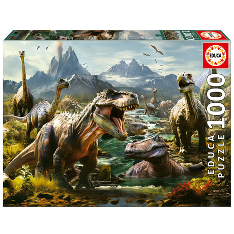 Educa - Fierce Dinosaurs - 1000 Piece Jigsaw Puzzle - Puzzle Glue Included - Completed Image Measures 26.77" x 18.9" - Ages 14+ (19924) Educa