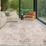 Hazo Haus Farmhouse Area Rugs for Living Room - 8x10 Washable Modern Abstract Rug for Bedroom, Dining Room Under Table, Home Office, Soft Washable & Stain Resistance (Beige & Peach) Hazo Haus