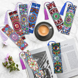 LINGFANG 8 Pcs Diamond Painting Bookmark, Leather DIY Book Makers for Adults Book Lovers, Diamond Art Beginners, Small Diamond Art Kits, Paint by Art Crafts Supplies Gift for Girls (Mandala) LINGFANG