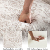 Pushback Recliner Chair, Floral Fabric Wingback Recliner Chair, Upholstered Armchair Push Back Recliner, Rivet Trim Single Sofa Accent Chair with Wood Legs for Living Room, Beige Lumibee