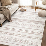 Area Rug Living Room Rugs - 5x7 Washable Boho Farmhouse Bohemian Neutral Large Moroccan Geometric Soft No Slip Indoor Rug Thin Floor Carpet for Bedroom Under Dining Table Home Office - Brown kakania