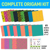 Creativity for Kids Neon Origami Mini Kit: 25 Origami Papers, Christmas Gifts and Toys for Boys, Origami Kit Arts and Crafts for Kids Ages 7-12+, Kids Stocking Stuffer and Small Gifts Creativity for Kids