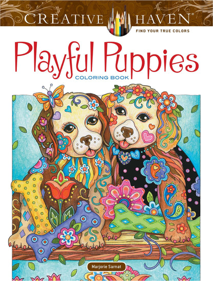 Creative Haven Playful Puppies Coloring Book: Relax & Find Your True Colors (Adult Coloring Books: Pets)