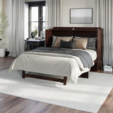 AFI, Northfield Murphy Bed Chest Queen with 6" Mattress, Storage Drawer & Built-in USB Charger, Burnt Amber AFI