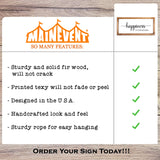 Happiness Homemade Inspirational Farmhouse Decor, Rustic Wall Art, 8x17 Inch Wood Framed MAINEVENT