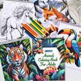 Cosomia Adult Coloring Books Set, 3 Fun Coloring Books for Adult Relaxation, 60 Pages of Flowers Nature Landscapes Animals, Brain Game for Adults Cosomia