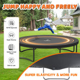 JELENS Trampoline 8FT 10FT 12FT 14FT 16FT, Recreational Trampolines with Enclosure Net and Ladder, Outdoor Anti-Rust Trampolines for Kids and Adults, ASTM (Dark Black, 14FT) JELENS