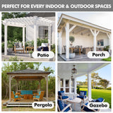 HolidayIdeas Outdoor Curtains for Patio Waterproof-4 Panels Linen Gazebo Curtains 54"x84"-Indoor/Outside Privacy Taupe Curtains Weatherproof Weighted for Pergola, Porch,Backyard,Living Room,Sunroom HolidayIdeas