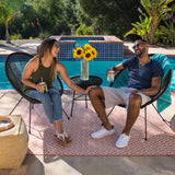 Best Choice Products 3-Piece Outdoor Acapulco All-Weather Patio Conversation Bistro Set w/Plastic Rope, Glass Top Table and 2 Chairs - Black Best Choice Products