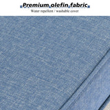 HOOOWOOO 13 Piece Modular Patio Outdoor Sectional Furniture Set with Gas Propane Fire Pit Table,Wicker Conversation Sofa Set,Out Door Couch Set with Wide Arm Outside(Denim Blue) HOOOWOOO