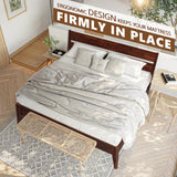 Acacia Emery Bed Frame with Headboard Solid Wood Platform Bed, King Size Bed Frame, Mid - Century Modern Wood Bed Compatible with All Mattresses, Easy Assembly, Non-Slip, Chocolate. A ACACIA FURNITURE