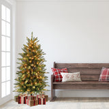 Puleo International 4.5 Foot Pre-Lit Slim Fraser Fir Artificial Christmas Tree with 150 UL-Listed Clear Lights, Green Puleo International