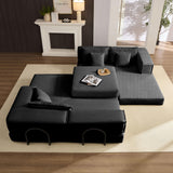 Boneless Sectional Couches for Living Room Furniture, 6-in-1 Convertible Oversized Sofa Bed, L Shaped Cloud Sectional Couch, Corduroy Upholstered Deep Seat Sofa, No Assembly (Black) SCZMWJ