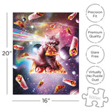 AQUARIUS Random Galaxy Cat Pizza Puzzle(500 Piece Jigsaw Puzzle)-Officially Licensed Galaxy Merchandise&Collectibles-Glare Free-Precision Fit-Virtually No Puzzle Dust-16x20 Inches,Multicolor,62522 AQUARIUS