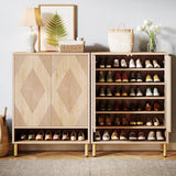 Tribesigns Shoe Cabinet with Doors, 6-Tier Shoe Storage Cabinet with Adjustable Shelves, 24 Pairs Wood Shoes Rack Modern Shoe Storage Organizer for Entryway, Closet, Living Room Tribesigns
