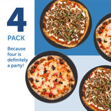 4-Pack Ceramic Pizza Stones - Make Restaurant-Quality Pizza Right at Home - Easy to Use - Durable up to 500℉ - 100% Black Cordierite - 11.75” Diameter Maplefield