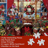 Christmas Room Puzzles for Adults 1000 Piece Winter Cat Dog Art Holiday Jigsaw Puzzles Impossible Challenging Puzzle for Adults As Home Decor BUAHA