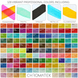 CHROMATEK Watercolor Paint Set, 128 Vivid Colors in Portable Box, With Pad, Brushes and Everything Else you Need to Start Painting, Travel Kit CHROMATEK