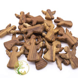 Personalized little Guardian Angel | Tiny Olive wood Pocket or Handheld Angel for protection Religious Gift for kids |Perfect Baptism Favors PHLG
