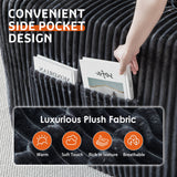 Domiqut 108”Modern Modular L-Shape Couch with Chaise, Modular Sectional Couches for Living Room, Deep Seat Boneless Sofa Bed, No Assembly Required Sleeper Sofa, Plush Corduroy Fabric, Dark Gray Domiqut