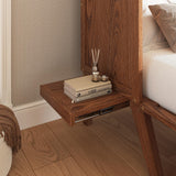 KEIKI Full Size Murphy Bed Cabinet - Pine Folding Bed with USB Charging, Removable Shelves & Desktop, Converts to Cabinet (Mattress Not Included), Walnut KEIKI