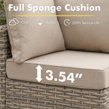 CAODOC Outdoor Sectional Patio Furniture Set,10 Pieces Wicker Conversation Sets L Shaped Couch,Out Door Sofa Outside Furniture with Swivel Chairs,Beige CAODOC