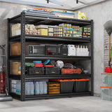 REIBII 48" W Garage Shelving 3000LBS Heavy Duty Storage Shelves, 5 Tier Adjustable Metal Shelves for Storage Rack Industrial Utility Shelf, Garage Storage Shelving Unit, 48" W x 24" D x 72" H REIBII