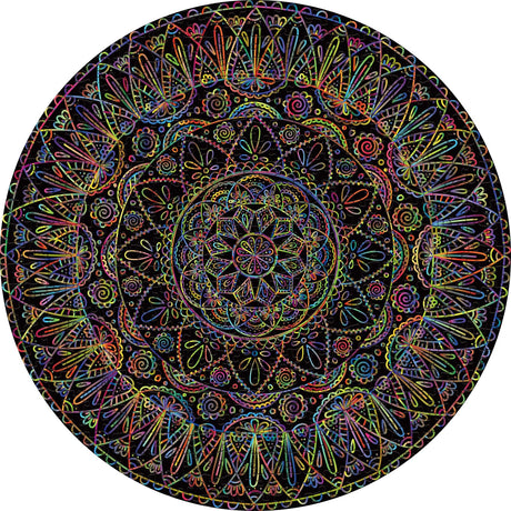 Mandala Puzzle 1000 Pieces for Adults, Difficult Impossible Puzzle Hard, Challenging Round Jigsaw Puzzle as Mandala Decor BBOLDIN