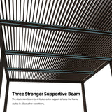 PURPLE LEAF Louvered Pergola 12' × 20' Outdoor Hardtop Gazebo Sun Shade with Adjustable Canopy Patio Aluminum Retractable Roof for Outside Deck Backyard Pavilion PURPLE LEAF