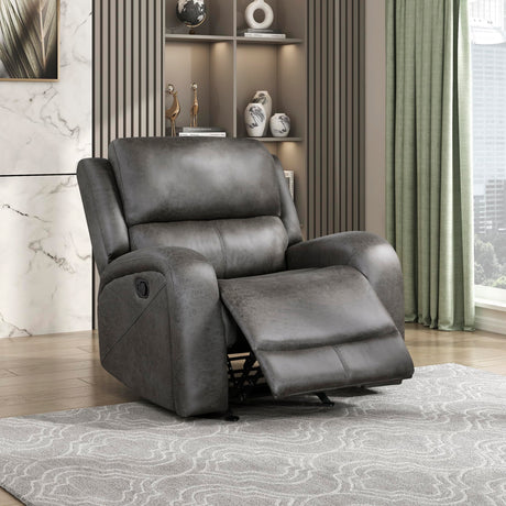 Lexicon Rocker Recliner Chair, Reclining Rocking Chair, Home Theater Reclining Seat, Manual Recliner Seat for Living Room, Nursery, Bedroom, Office, Apartment, Grey Lexicon