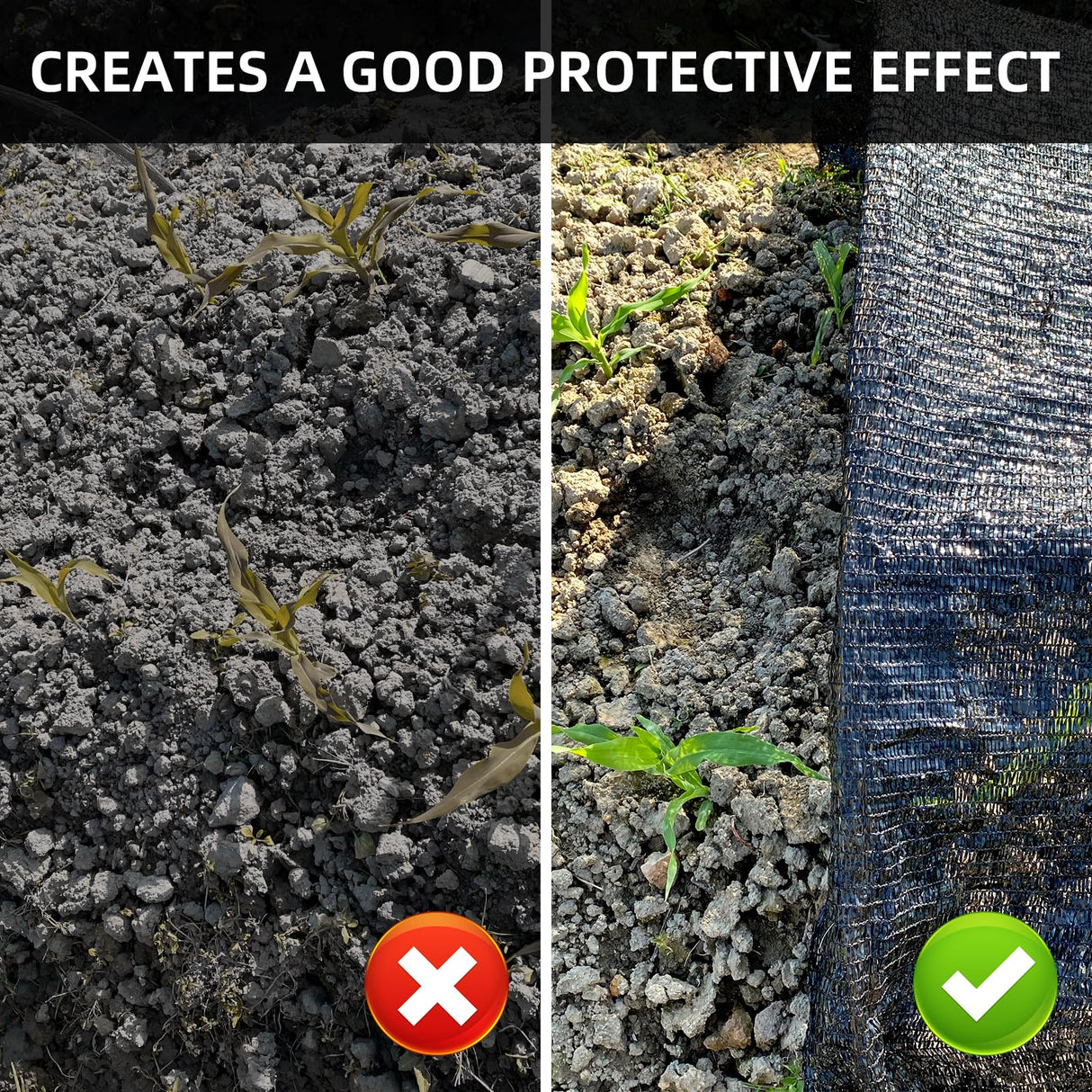 BELLEBILL 50% Shade Cloth, 6.5x16.5FT Sun Shade Cover Net Mesh Tarp with Grommets for Greenhouse, Plant, Garden, Patio, Pergola, Sun Shade Canopy Black BELLEBILL