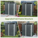 Lyngins 5x3 FT Grey Outdoor Metal Storage Shedfor Tools, Lawnmower, Bikes & Outdoor Gear, Lockable, Waterproof & UV-Resistant Heavy-Duty Steel 3x5 Shed for Backyard, Patio & Lawn, Easy Assembly Lyngins