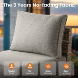 ovios 6 Piece Patio Sectional Furniture, Rattan Wicker Coversation Couch Set, Outdoor Sofa Set for Outside Porch Balcony Backyard Pool,Dark Grey ovios