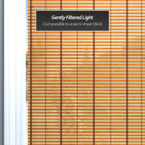 Red Lantern Burnt Bamboo Cordless Window Shade - Two-tone Honey, 24" Wide Red Lantern