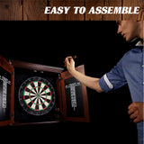 Barrington Billiards Chatham Wood Dartboard Cabinet With 18” Bristle Dartboard and Steel Tip Dart Set Barrington Billiards