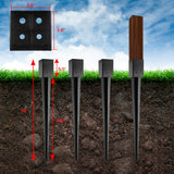 LADECH 4x4 Fence Post Anchor 36' Black Powder Coated Metal Ground Spike Mailbox Post Anchors Pack of 4 LADECH