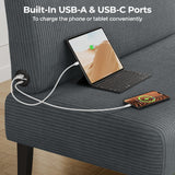 Yaheetech Small Comfy Sofa Mini Loveseat Couch 2-Seater Armless Sofa Chair, Corduroy Fabric & Easy Assembly, for Small Spaces Living Room,Bedroom,Dorm,Office, Dark Grey Yaheetech