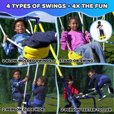 Sportspower Royal Fun Metal Swing Set: 2 Swings/Standing Swing, 2 Kid Roman Glider Swing & 5' Wavy Slide, EXCEEDS All ASTM Safety Standards *Bonus 4pc Anchor Kit* Sportspower