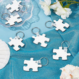 CHGCRAFT 20 Sets Puzzle Sublimation Blanks Keychains Double-Sided Keychain Blanks MDF Board Heat Transfer Keyring White for Heat Press, 2.76x1.97inch CHGCRAFT