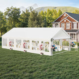 DWVO 20x40ft Party Tent Heavy Duty Outdoor Wedding Event Shelters Upgraded Galvanized Canopy with Large White Roof, Removable Sidewalls & 4 Storage Bags DWVO