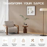 POHARE Wood Slat Wall Panels, 2 Pack 8 x 1 ft Decorative Wood Panels for Wall,Stylish Wall Panels for Interior Wall Decor, Modern Acoustic Wood Wall Panels with Felt Backing, Oak POHARE