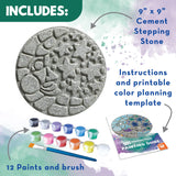 MindWare Paint Your Own Stepping Stone Kit - Mosaic Moon and Stars - Kits Include Paint and Brushes - MindWare